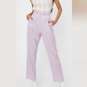 Nasty Gal lilac checkered pants size 8